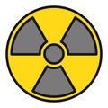 Radioactive Hazard Warning vector modern colored icon or symbol Royalty Free Stock Photo