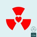 Radioactive heart icon Royalty Free Stock Photo