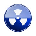 Radioactive icon glossy blue.