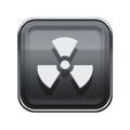 Radioactive icon glossy grey.