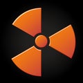 Radioactive icon isolated on black background. Radioactive toxic symbol. Radiation hazard sign. Vector graphics Royalty Free Stock Photo