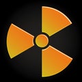 Radioactive icon isolated on black background. Radioactive toxic symbol. Radiation hazard sign. Vector graphics Royalty Free Stock Photo