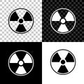 Radioactive icon isolated on black, white and transparent background. Radioactive toxic symbol. Radiation Hazard sign Royalty Free Stock Photo