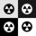 Radioactive icon isolated on black, white and transparent background. Radioactive toxic symbol. Radiation Hazard sign Royalty Free Stock Photo