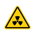 Radioactive icon nuclear symbol. Uranium reactor radiation hazard. Radioactive toxic danger sign design