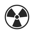 Radioactive icon nuclear symbol. Uranium reactor radiation hazard. Radioactive toxic danger sign design Royalty Free Stock Photo