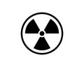 Radioactive icon nuclear symbol. Uranium reactor radiation hazard. Radioactive toxic danger sign design