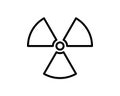 Radioactive icon nuclear symbol. Uranium reactor radiation hazard. Radioactive toxic danger sign design.