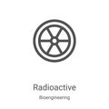 radioactive icon vector from bioengineering collection. Thin line radioactive outline icon vector illustration. Linear symbol for Royalty Free Stock Photo