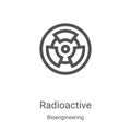 radioactive icon vector from bioengineering collection. Thin line radioactive outline icon vector illustration. Linear symbol for Royalty Free Stock Photo