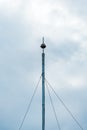 Radioactive lightning interception rod against dark stormy sky Royalty Free Stock Photo