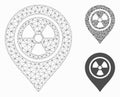 Radioactive Marker Vector Mesh Carcass Model and Triangle Mosaic Icon Royalty Free Stock Photo