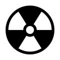 Radioactive material sign. Symbol of radiation alert, hazard or risk. Simple flat vector illustration in black and white Royalty Free Stock Photo