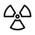 Radioactive material sign. Symbol of radiation alert, hazard or risk. Simple flat vector illustration in black and white Royalty Free Stock Photo