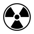 Radioactive material sign. Symbol of radiation alert, hazard or risk. Simple flat vector illustration in black and white Royalty Free Stock Photo