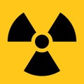 Radioactive material sign. Symbol of radiation alert, hazard or risk. Simple flat vector illustration in black and Royalty Free Stock Photo