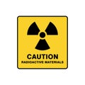 Radioactive Materials Warning Sign Vector Template. Royalty Free Stock Photo