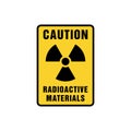 Radioactive Materials Warning Sign Vector Template. Royalty Free Stock Photo
