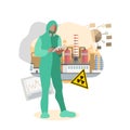 Radioactive Pollution Flat Vector Illustration Royalty Free Stock Photo