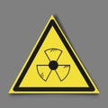 Radioactive sign, symbol in circle. Stylized, with transparent drop-shadow. Royalty Free Stock Photo