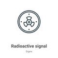 Radioactive signal outline vector icon. Thin line black radioactive signal icon, flat vector simple element illustration from Royalty Free Stock Photo