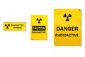 Radioactive source warning placard sign. Royalty Free Stock Photo