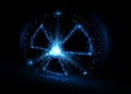 Radioactive symbol, abstract backround. Vector illustration. Royalty Free Stock Photo