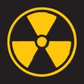 Radioactive symbol icon. Nuclear radiation warning sign. Atomic energy logo. Painted and ink grunge style. Royalty Free Stock Photo