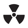 Radioactive symbol icon. Nuclear radiation warning sign. Atomic energy logo. Painted and ink grunge style. Royalty Free Stock Photo