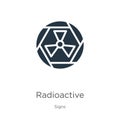 Radioactive symbol icon vector. Trendy flat radioactive symbol icon from signs collection isolated on white background. Vector Royalty Free Stock Photo