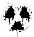 Radioactive symbol ink splatter Royalty Free Stock Photo