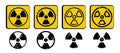 Radioactive symbol sign. Grunge concept. Danger nuclear sign, green energy innovation environment
