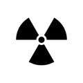 Radioactive threat sign. Black symbol of dangerous radiation