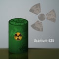 Radioactive uranium in the barrels. Royalty Free Stock Photo