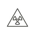 Radioactive warning icon vector. Line toxic symbol isolated. Trendy flat outline ui sign design. Thin linear radiation graphic pi Royalty Free Stock Photo