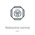Radioactive warning icon vector. Trendy flat radioactive warning icon from signs collection isolated on white background. Vector Royalty Free Stock Photo