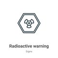 Radioactive warning outline vector icon. Thin line black radioactive warning icon, flat vector simple element illustration from Royalty Free Stock Photo