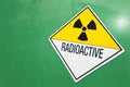 Radioactive Warning Sign on a Green Container Royalty Free Stock Photo