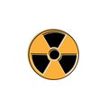 Radioactive warning yellow circle sign. Radioactivity warning vector symbol