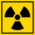 Radioactive warning yellow circle sign. Radioactivity warning vector symbol