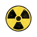 Radioactive warning yellow circle sign. Radioactivity warning vector symbol