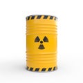 Radioactive yellow barrels isolated on white background Royalty Free Stock Photo