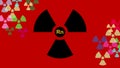 Radon, a contaminant that affects indoor air quality worldwide. Illustration to radiation. Noble gas. Rn symbol.