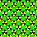 Radioactivity emblem danger power icon background green black yellow