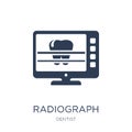 Radiograph icon. Trendy flat vector Radiograph icon on white background from Dentist collection