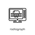 Radiograph icon. Trendy modern flat linear vector Radiograph icon on white background from thin line Dentist collection