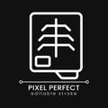 Radiography test pixel perfect white linear icon for dark theme Royalty Free Stock Photo