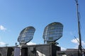 Radiolocating war machine. A target acquisition and distribution radar system. Radar of military machine under open sky Royalty Free Stock Photo