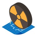 Radiological contamination icon isometric vector. Radioactive hazard sign layout Royalty Free Stock Photo