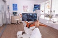 Radiologist dentist doctor holding medical teeth radiography working in stomatology hospital office